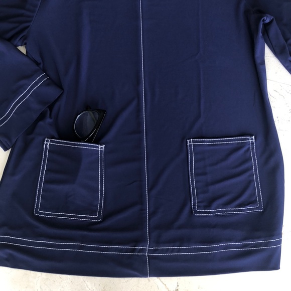 COBALT BLUE/WHITE STITCHING TOP - Picture 3 of 6